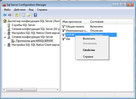 Диспетчер конфигурации SQL Server